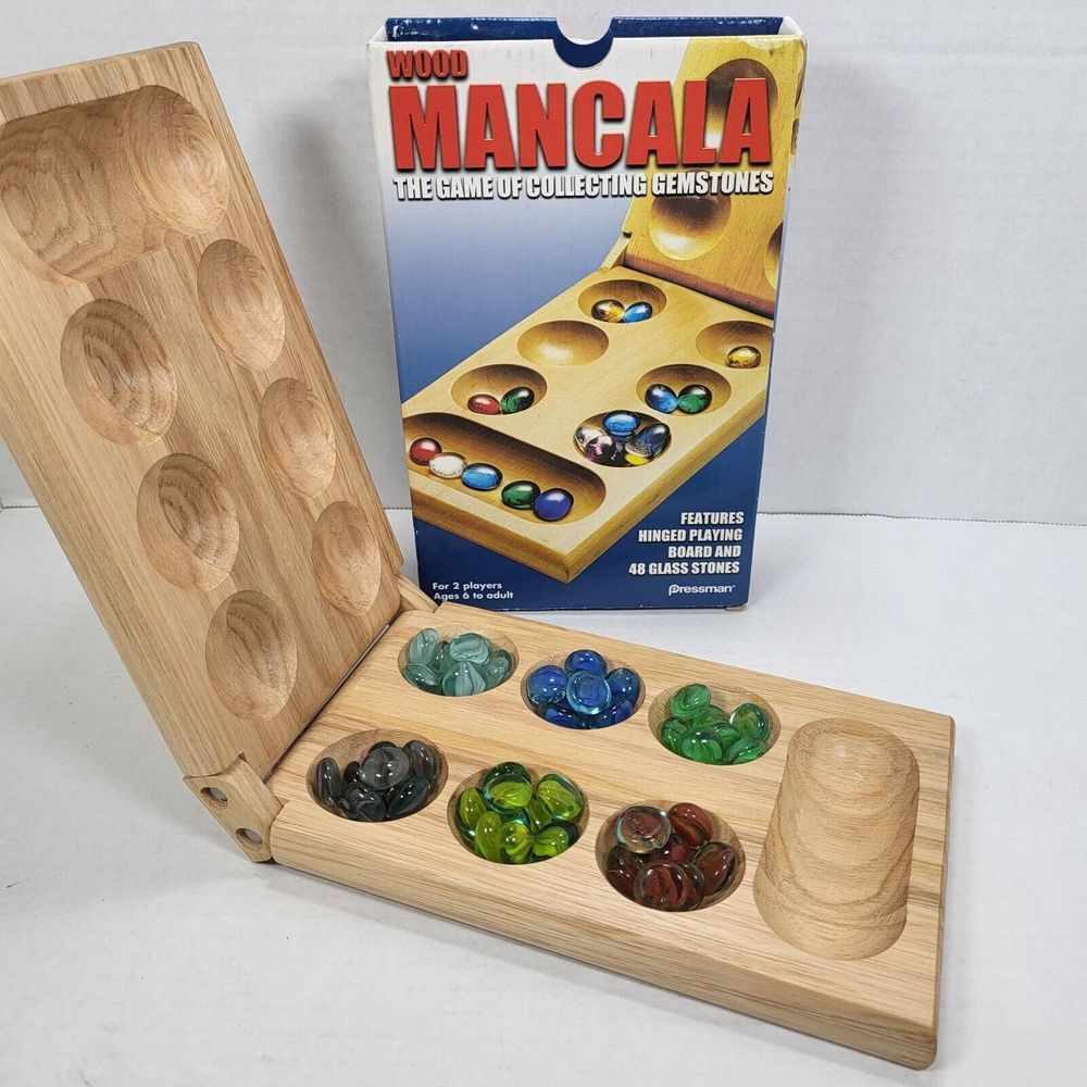 Wood Mancala Game of Collecting Gemstones‎ Pressman Complete Game Ages 6+